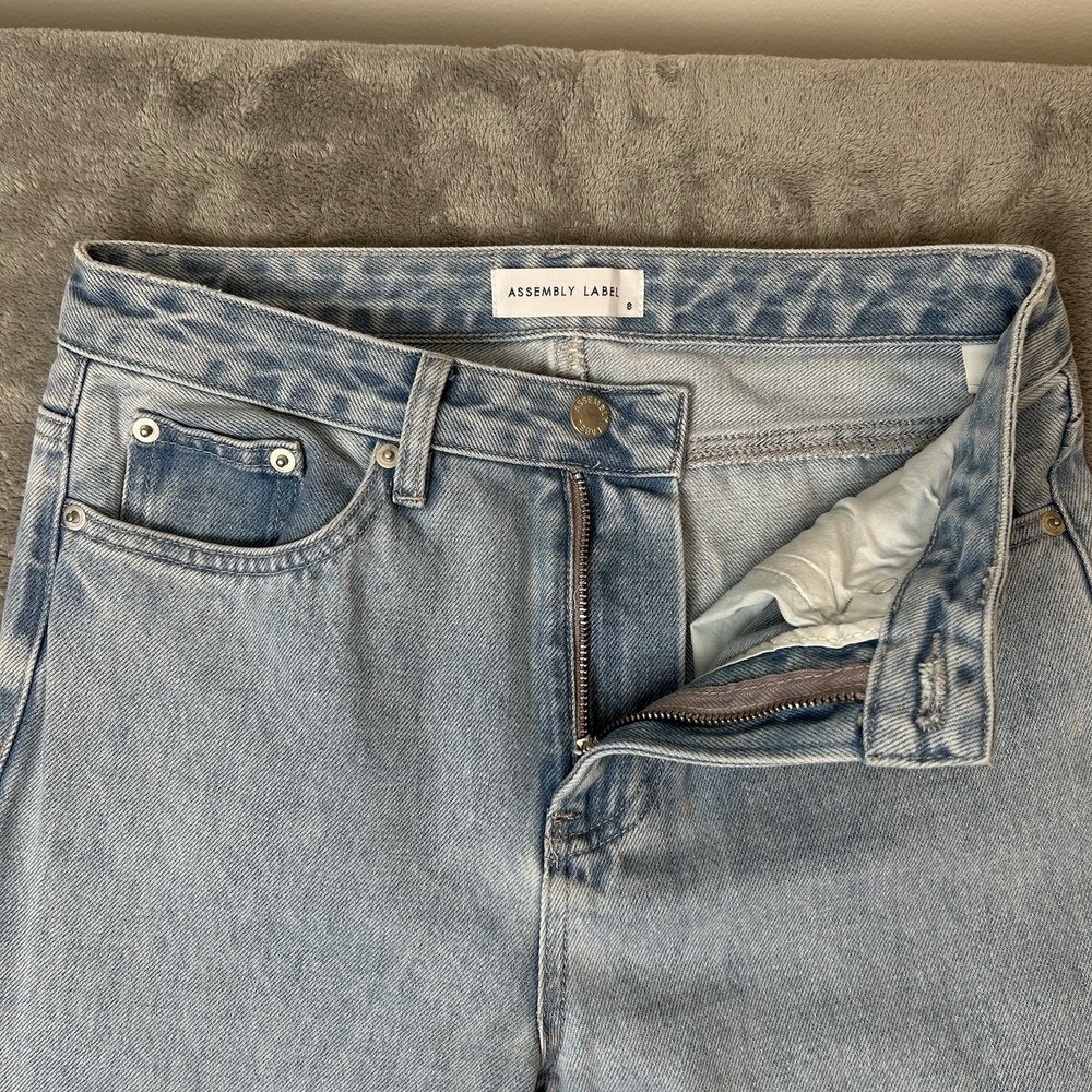Assembly Label Jeans Straight Relaxed Fit Blue Denim Jeans Women's Size 8 - Picture 12 of 16